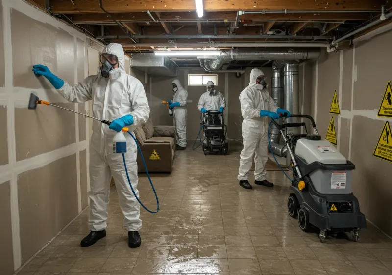 Basement Moisture Removal and Structural Drying process in Mille Lacs County, MN